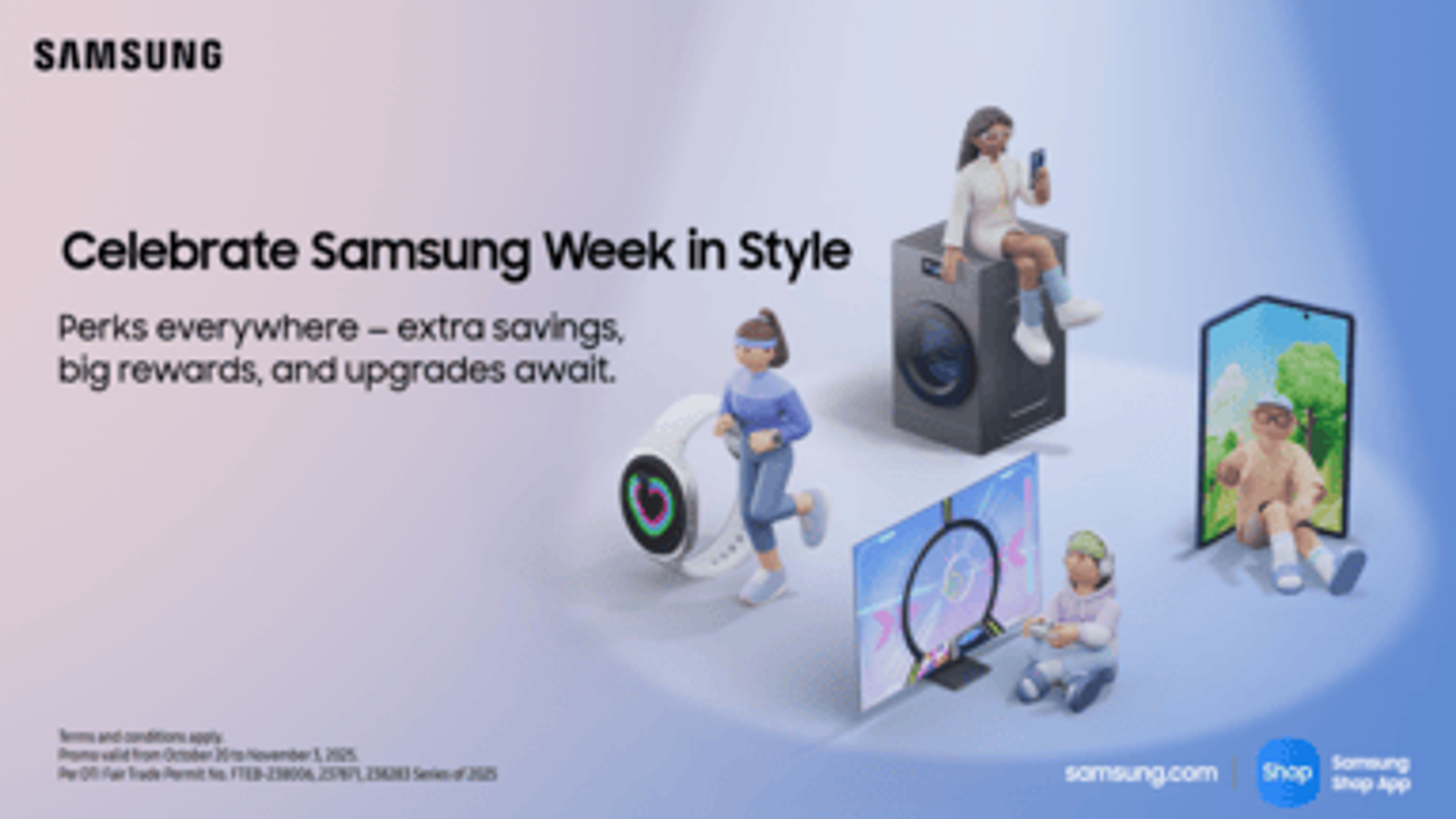 A banner image of Samsung 50% off on selected products
