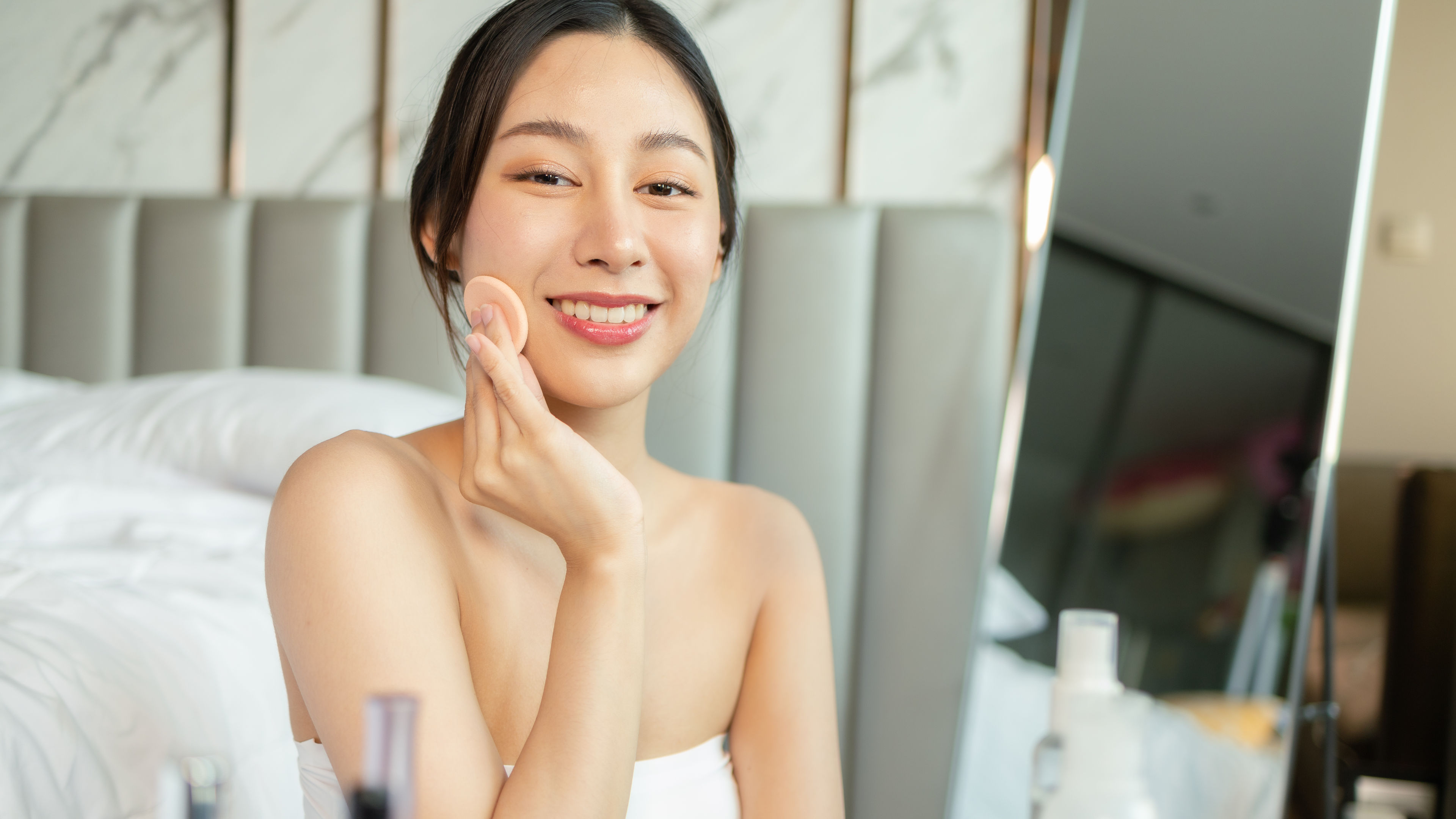 Woman with skincare