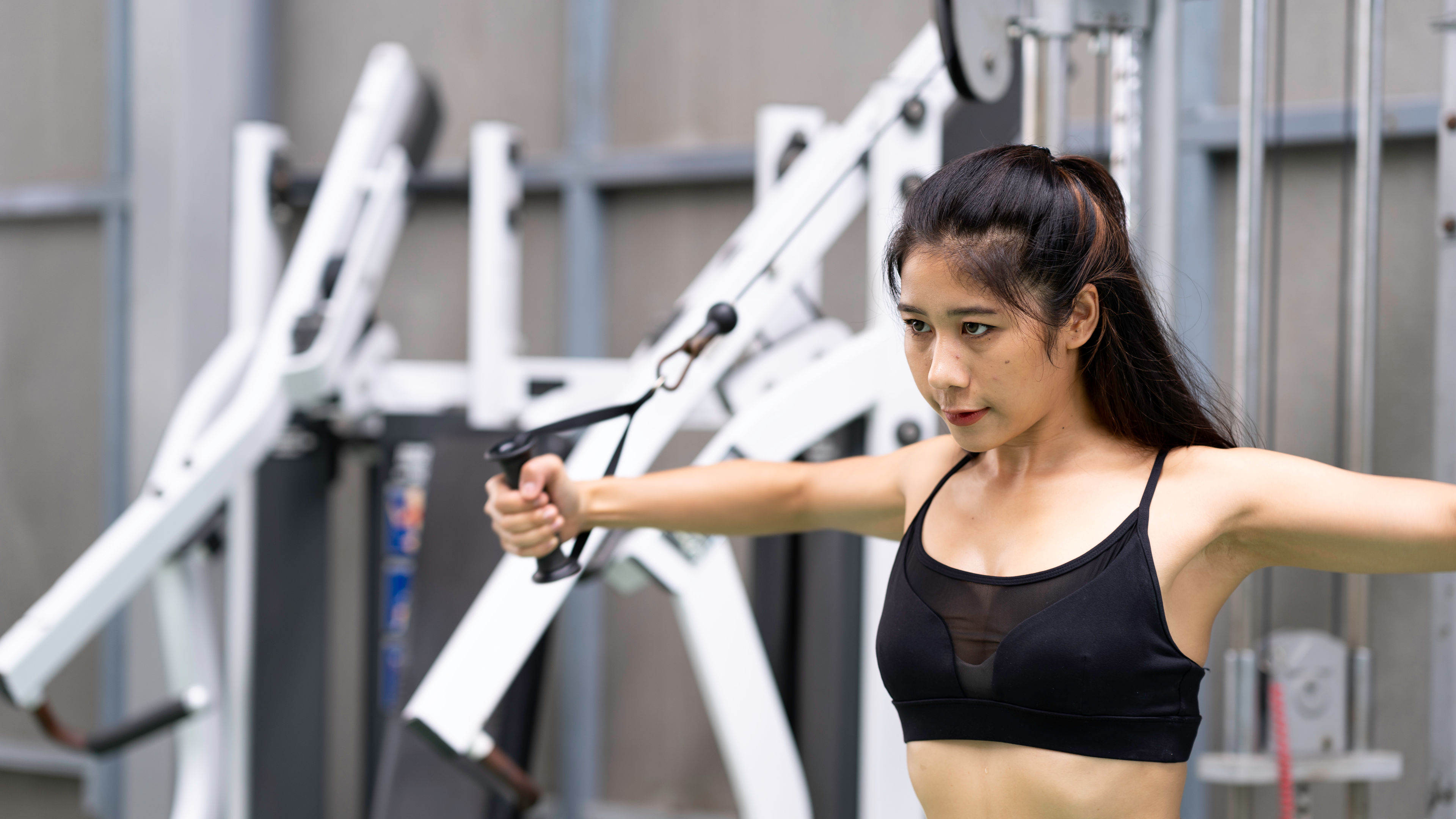 A young lady doing an exercise