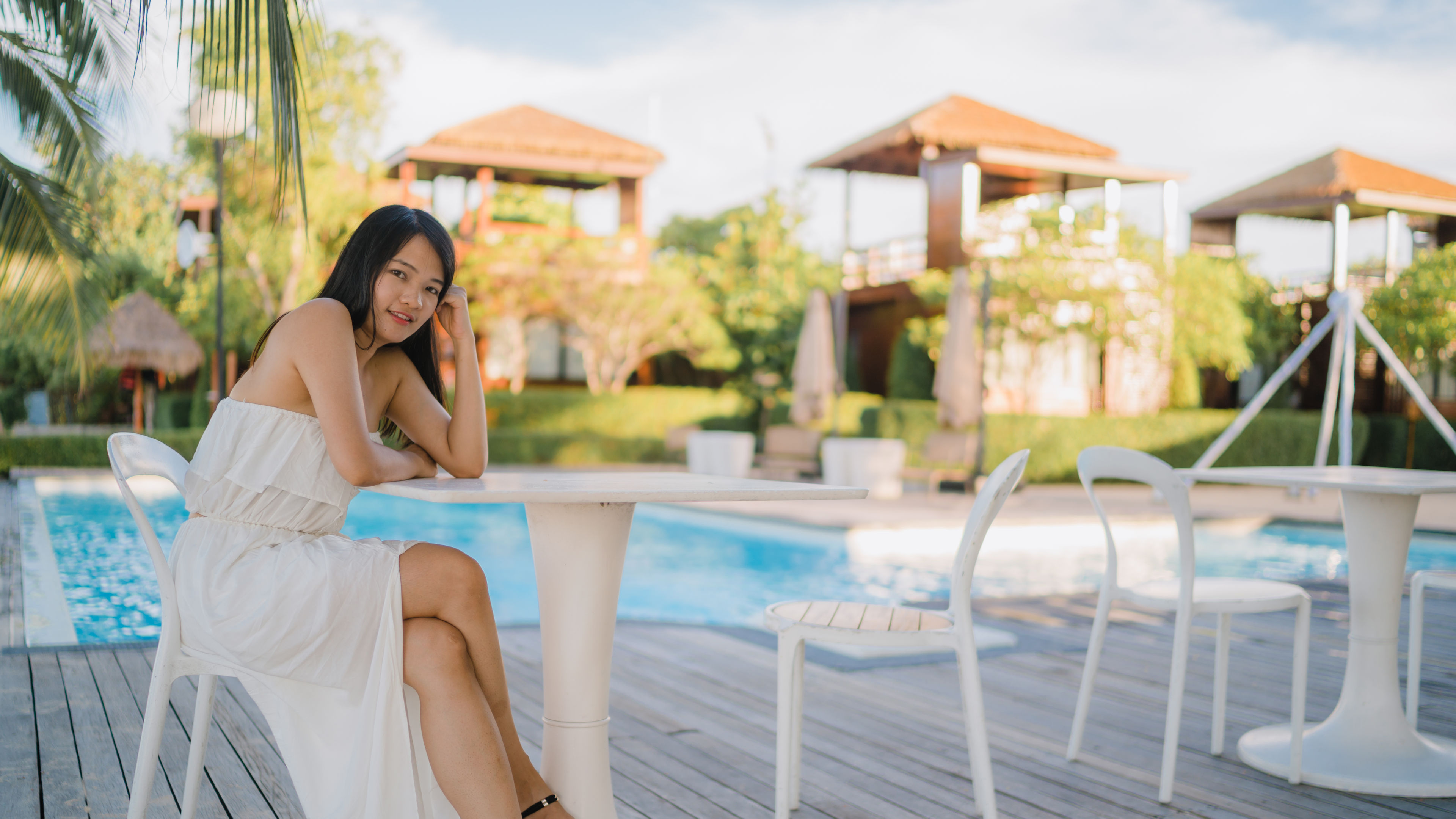 Asian woman relaxing