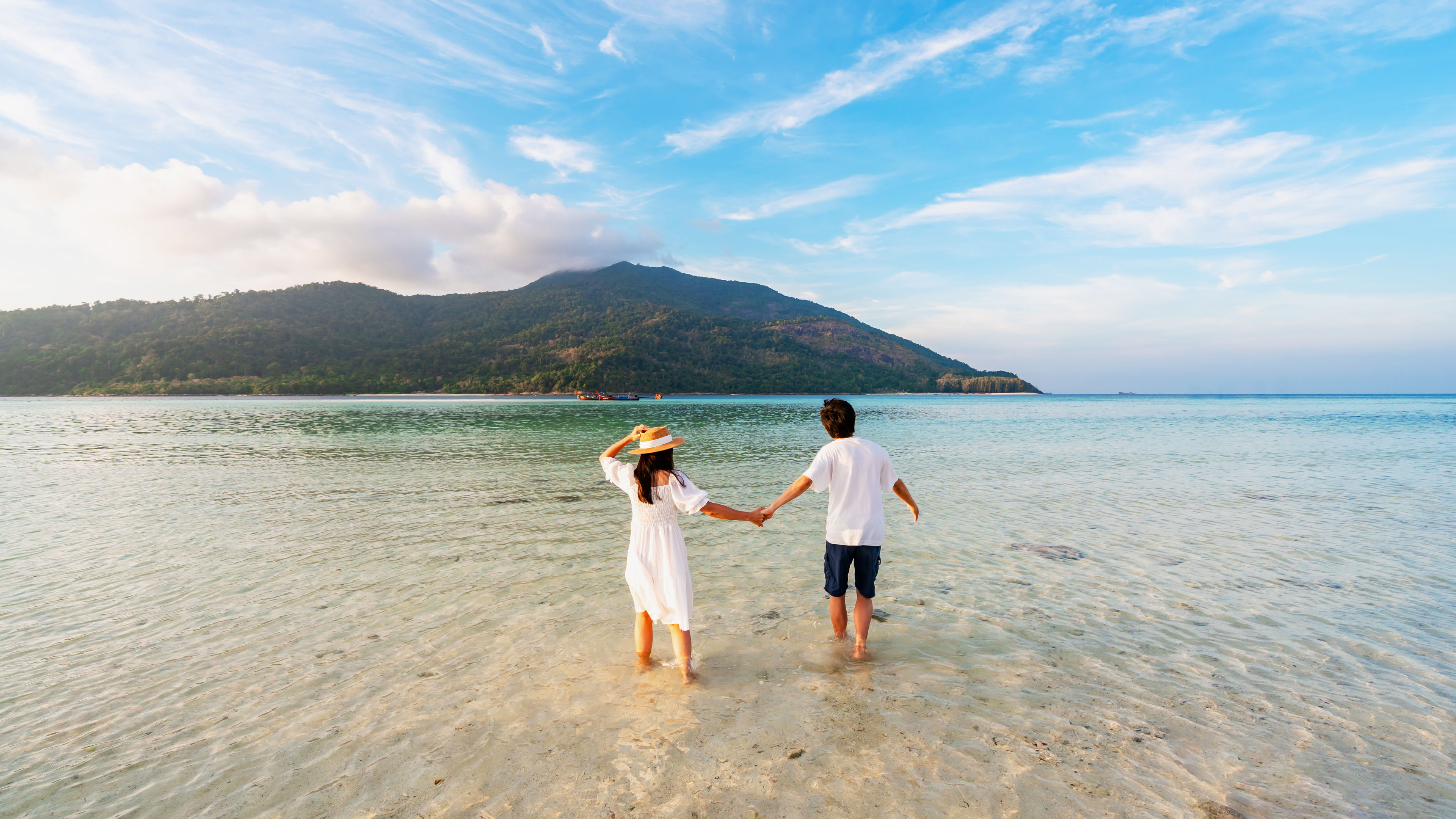 Couple enjoying at beachside