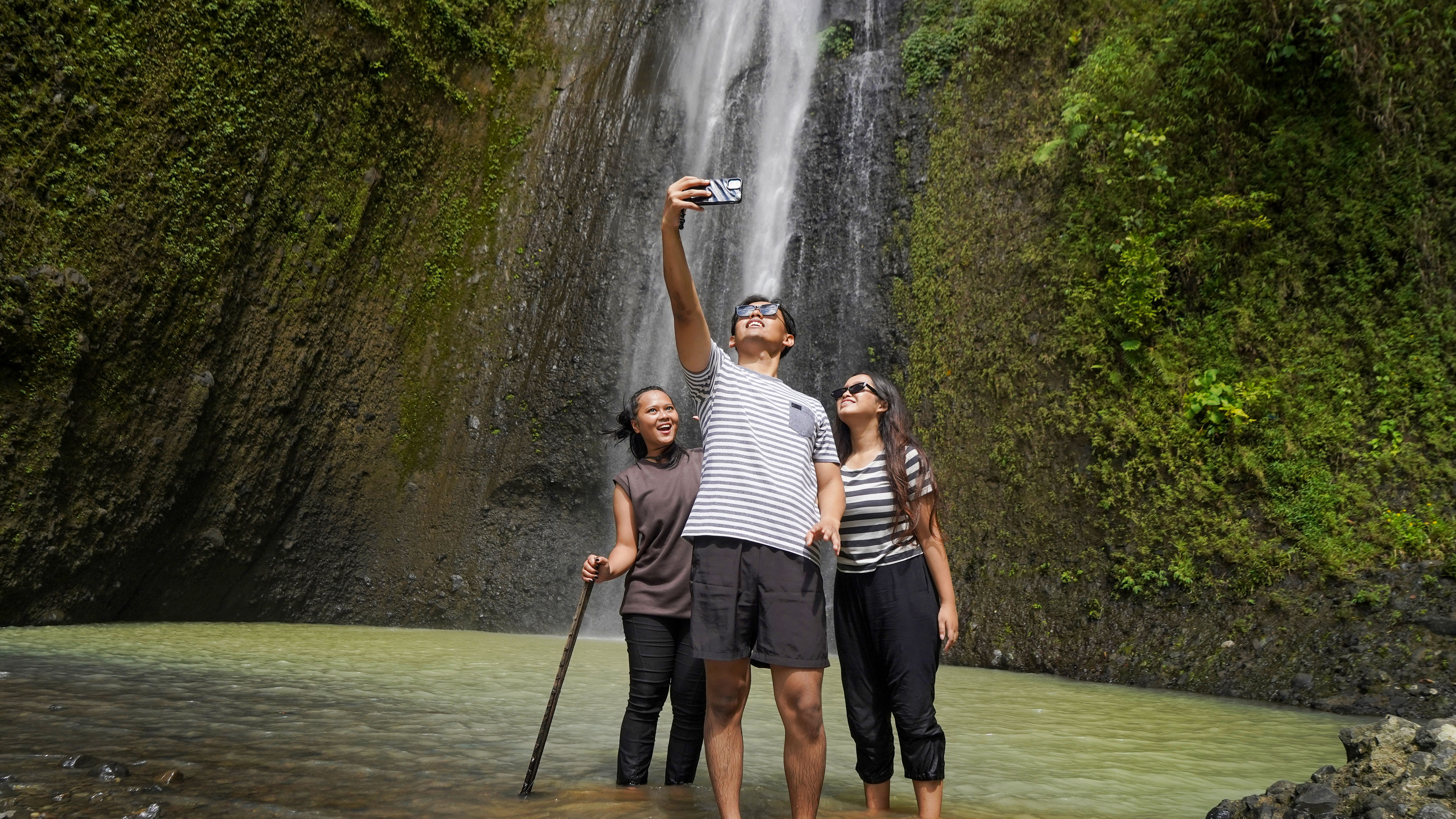 People taking selfie