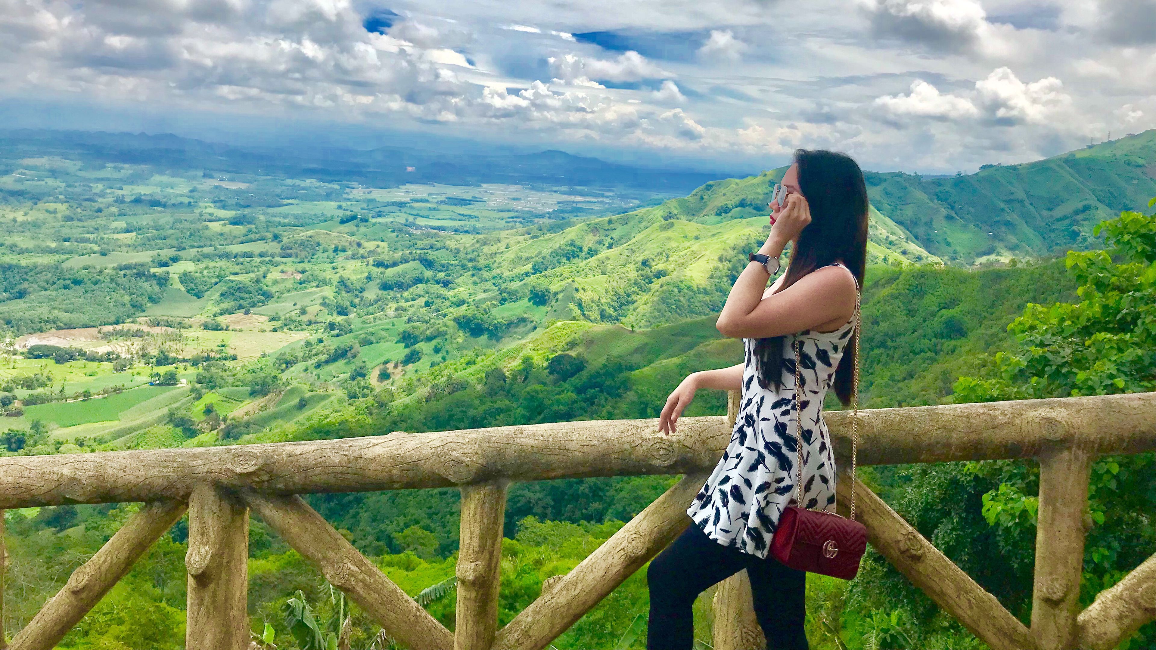 Woman at a hillside