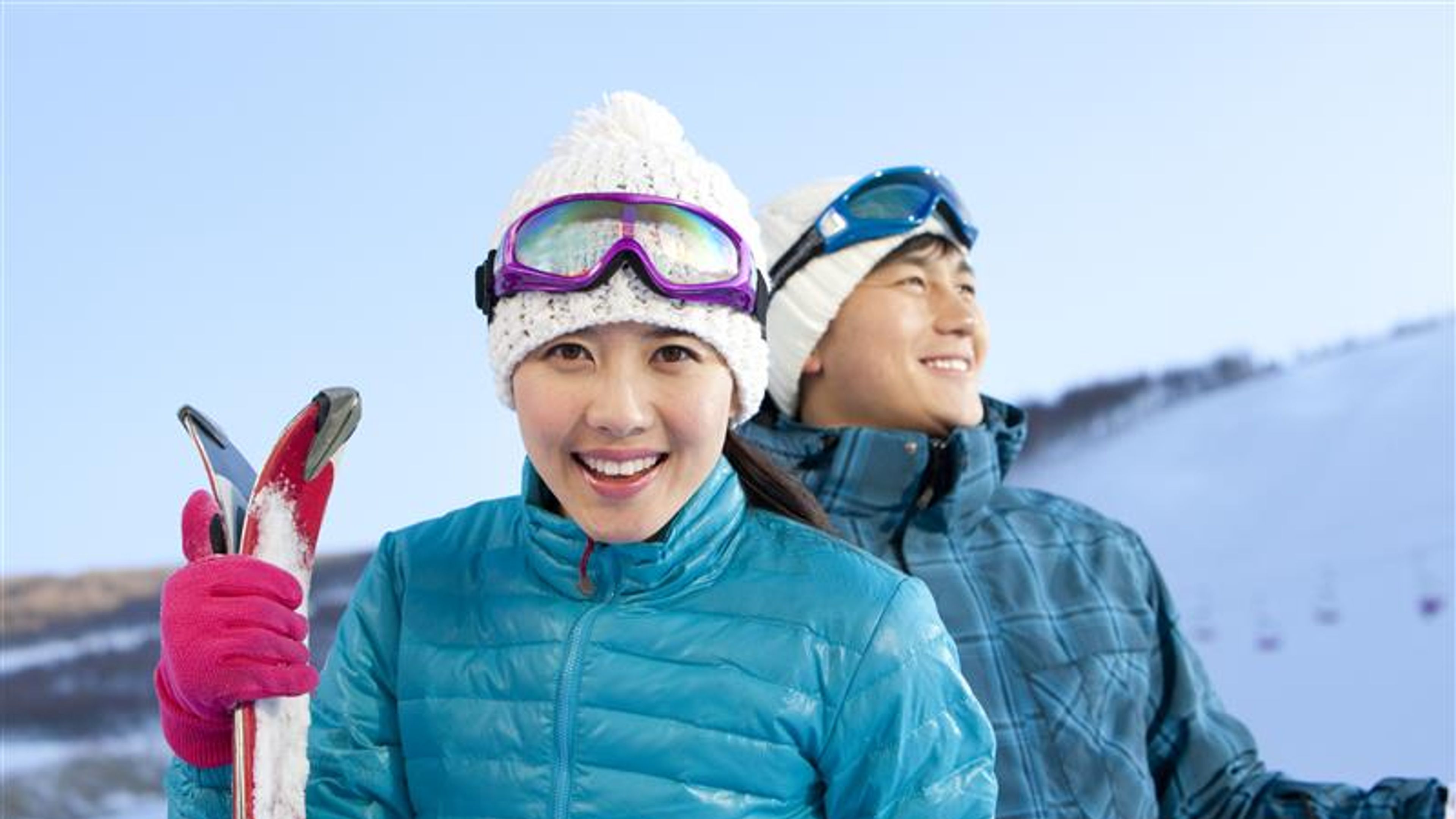 Young people going for skiing