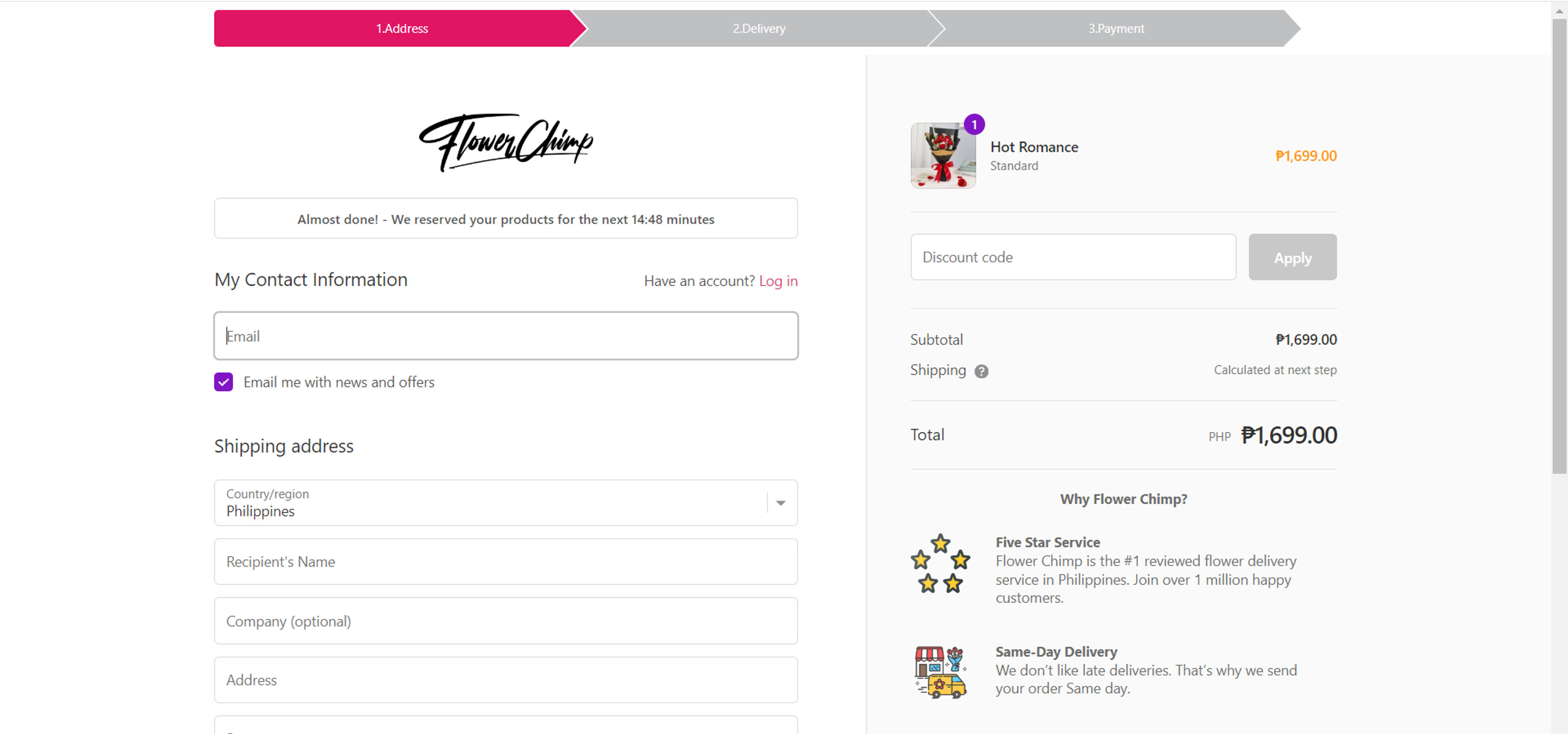 How to use coupon for Flowerchimp
